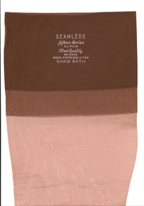 Saks 34 Flat Knit Nylon Garter Stockings About Size 10 1/2 Minor Flaw Read Desc - Picture 1 of 6