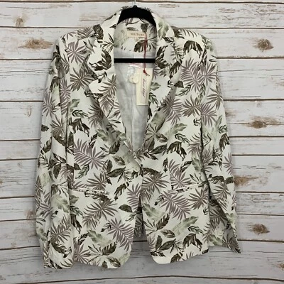 Blazer Solitaire Career Mezcla de Lino Estampado Floral L Nuevo con Etiquetas Foto 1 de 4