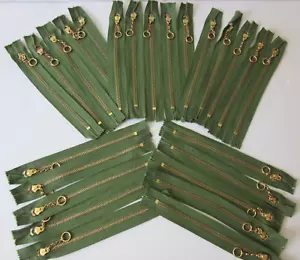 (25) Talon Falcon 6" GREEN Brass Metal Ring Chain Pull vtg Pocket Zipper lot NOS - Picture 1 of 16