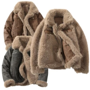 Cappotto giacca invernale uomo ecopelle spesso caldo reversibile foderato pelliccia soprabito nuovo - Foto 1 di 15