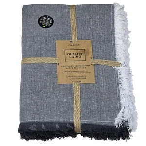 Park B Smith Quality Living Recycled Tablecloth 60x84in Oblong Grey - Picture 1 of 1