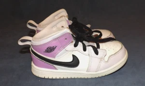 Nike Air Jordan 1 Mid Niño Pequeño Talla 10 Niños Zapatos Tenis Púrpura Negro - Imagen 1 de 12