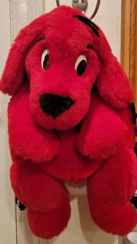 Clifford The Big Red Dog Backpack VTG 15” Stuffed Plush Scholastic Book Bag 1997 Cover