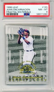Juan Encarnacion 1998 (TIGERS) Leaf Fractal Materials CARD #185 /500 PSA 8 - Picture 1 of 2