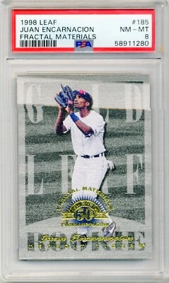 Juan Encarnacion 1998 (TIGERS) Leaf Fractal Materials CARD #185    /500 PSA 8 - Image 1 of 2