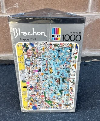 1987  HEYE Cartoon Jigsaw Puzzle Blachon HAPPY POOL 1000 Piece 8758 - Image 1 of 4