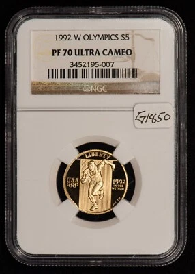 1992-W G$5 Olympic Commemorative Gold Coin - Proof - NGC PF 70 UC - SKU-G1850 - Image 1 of 4