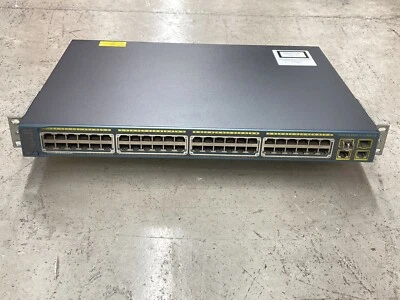 Cisco WS-C2960-48PST-L 48 Port POE Switch  VER 04 IOS Ver 12.2 - Image 1 of 4