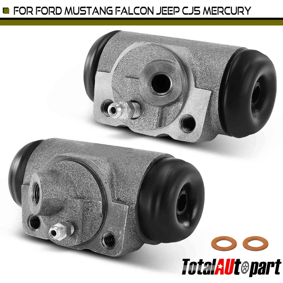 2x Cilindro de rueda de freno de tambor para Ford Mustang 1964-1973 Jeep Dodge Mercury delantero Foto 1 de 4