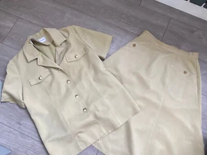 90s Retro Vintage Eastex Summer Skirt Suit Twin set Safari Look! 10-12 - Picture 1 of 5