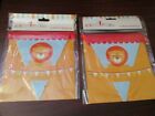 Circus Theme Lion  Party Bunting Birthday x 2 Packs (4  Metres per Pack) NEW