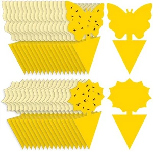 Up to 50pcs Dual Sided Strong Sticky Trap Insect Killer Fruit Fly Trap Gnat New - Picture 1 of 9