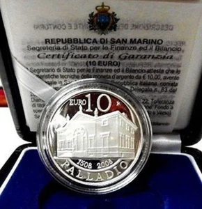 S.MARINO 2008 (PALLADIO) €. 10,00 PROOF - Foto 1 di 5