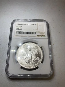 NGC MS66 1983 Mo Mexico 1 Silver Onza! - Picture 1 of 2