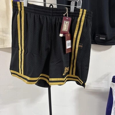 Mitchell & Ness Lakers Black Gold Jump Shot Shorts Women’s, Hardwood, NW $80, L - Image 1 of 4