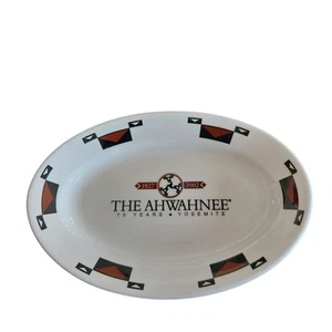 Piatto ovale Ahwahnee 75 anniversario Yosemite Sterling China 10-1/2" RARO - Foto 1 di 7