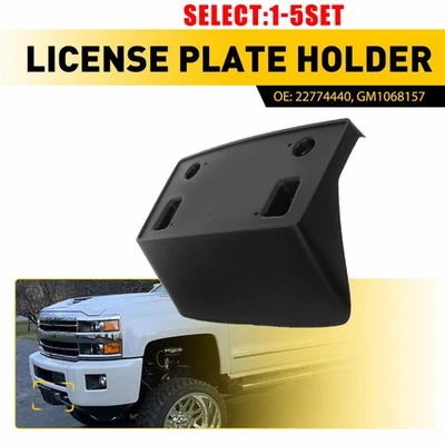 Soporte de matrícula delantero negro para Chevy Silverado 2500 HD 1-5X 15-19 Foto 1 de 4