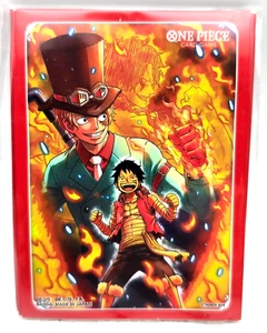 One Piece Card Game Official Sleeves Fire Brothers (Luffy Sabo Ace) 10ct Bandai - Picture 1 of 3