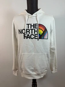 North Face Medium Hoodie Pullover Sweatshirt Pride Rainbow Logo weiß - Bild 1 von 8