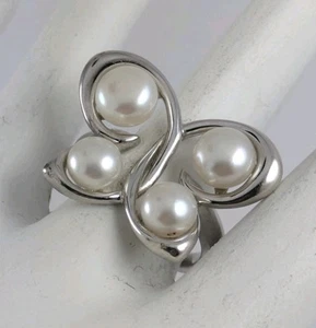 Honora 925 Sterling Silber Ring mit Zuchtperlen Schmetterling Größe 5 - Bild 1 von 10