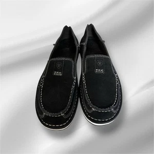 Ariat Women's Black Suede Logo Printed Cruiser Shoes Western Style Sz 8.5B READ - Picture 1 of 6