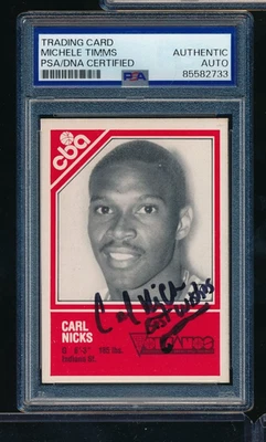 1982-83 TCMA CBA #77 Carl Nicks signed auto autograph PSA/DNA tough *see descrip - Image 1 of 2