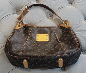 Louis Vuitton Womens Galliera Hobo Hand Bag Brown Monogram LV Logo Leather Purse - Picture 1 of 15