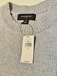 Neu mit Etikett $ 80 Banana Republic Strickpullover Baumwollmischung blau Langarm Rundhalsausschnitt Größe S - Bild 1 von 13