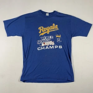 Vintage 1985 Kansas City Royals World Series Champs MLB Blue T-shirt Mens M - Picture 1 of 6