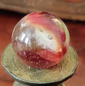 Vintage Marble: NM+ 5/8 Peltier Glass Sunset Rainbo - Dreamy Bubbles - Picture 1 of 7