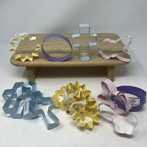 Lot Of Easter Spring Egg Bunny Cross & Flower Cookie Cutters Wilton 16 Total - Picture 1 of 9
