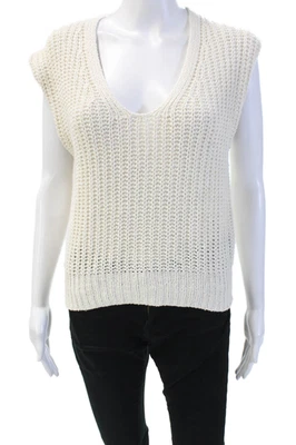 360 Sweater Womens Silk V Neck Pullover Shell Sweater White Size Extra Small - Image 1 of 4