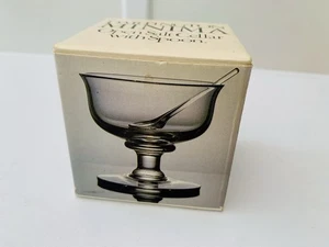 DARTINGTON CRYSTAL MINIMA Open Salt Cellar & Spoon FRANK THROWER Imperfect - Picture 1 of 10