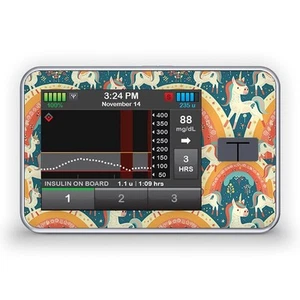 Adesivo Per Tandem T:SLIM X2 Sticker - Unicorn Glow | Diasticker® - Bild 1 von 1