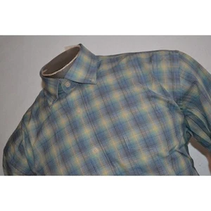 40711 Alan Flusser Dress Shirt Front Pocket Blue Plaid Size Medium Mens NEW - Picture 1 of 6