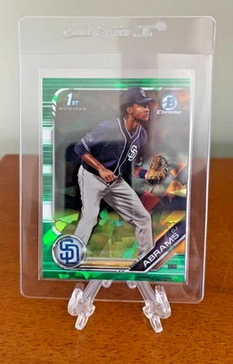 2019 Bowman Chrome Draft Sapphire CJ Abrams 1st Bowman GREEN REFRACTOR /50 Rare❗ - Image 1 of 2