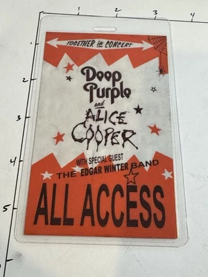 Deep Purple And Alice Cooper Commemorative All Access Backstage Pass & Lanyard - Image 1 of 3