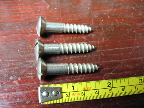 ICE  BOX  OVAL  HEAD  SCREWS  (3)  NICKEL  PLATE   2'' LONG  VINTAGE  EXLNT Cover