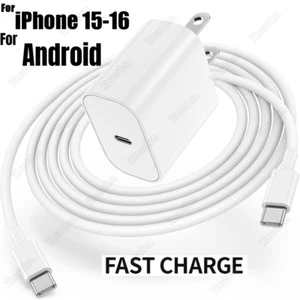 20W Fast Charger USB C Type C Cable For iPhone 15 Pro 16 Plus iPad Pro Android - Picture 1 of 14
