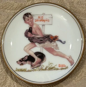 Norman Rockwell Miniature Collector’s Plate “NO SWIMMING” Vintage D1-37 - Picture 1 of 2