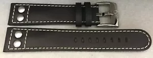 20mm Union Glashütte / Sa Real Leather Watchband Dunnkelbraun Buckle Without - Picture 1 of 2