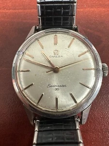 Omega Seamaster 30 Watch Men's Round Manual 34mm White Vintage Swiss Made - Picture 1 of 8