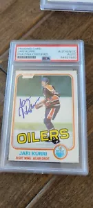 1981-82 OPC SIGNED AUTO ROOKIE CARD JARI KURRI OILERS KINGS FINLAND PSA DNA 107 - Picture 1 of 1