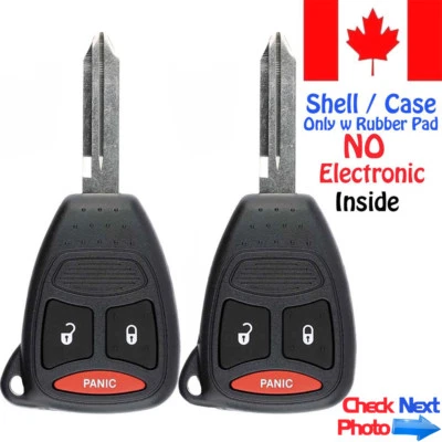 2x Nuevo Repuesto Entrada Control Remoto Llavero CARCASA Para Chrysler Dodge Jeep Foto 1 de 2