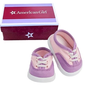 American Girl Doll TWO TONE SNEAKERS Pink Purple Tennis Shoes Accessories BOX! - Picture 1 of 7