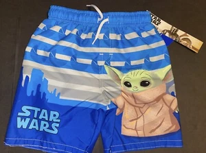 Disney Mandalorian Baby Yoda  Swim Trunks Shorts Boy's Size 4 New - Picture 1 of 1