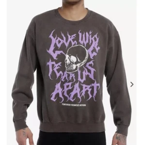 Social Collision Love Will Tear Us Apart Skull Pigment Wash Sweatshirt 3XL New - Picture 1 of 11