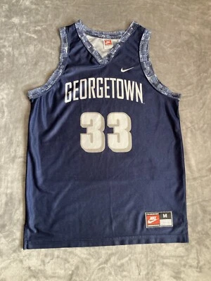 Camiseta deportiva de baloncesto Georgetown Hoyas Nike vintage #33 Ewing talla mediana azul NCAA Foto 1 de 4