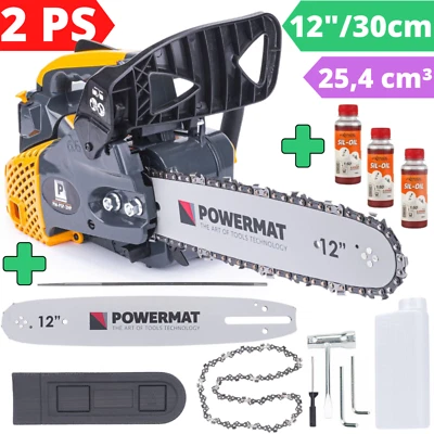 Benzin Kettensäge Motorsäge 2 PS Motorkettensäge 25,4 ccm Kettensäge Säge Öl Set - Bild 1 von 4