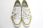 Woman's Magli By Bruno Magli White Yellow Suede Leather Lace Up Sneakers Size 37